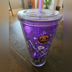 FREE W/ ANY PURCHASE~ Cool Gear Tumbler~ Dancing Skeleton Halloween Purple, EUC